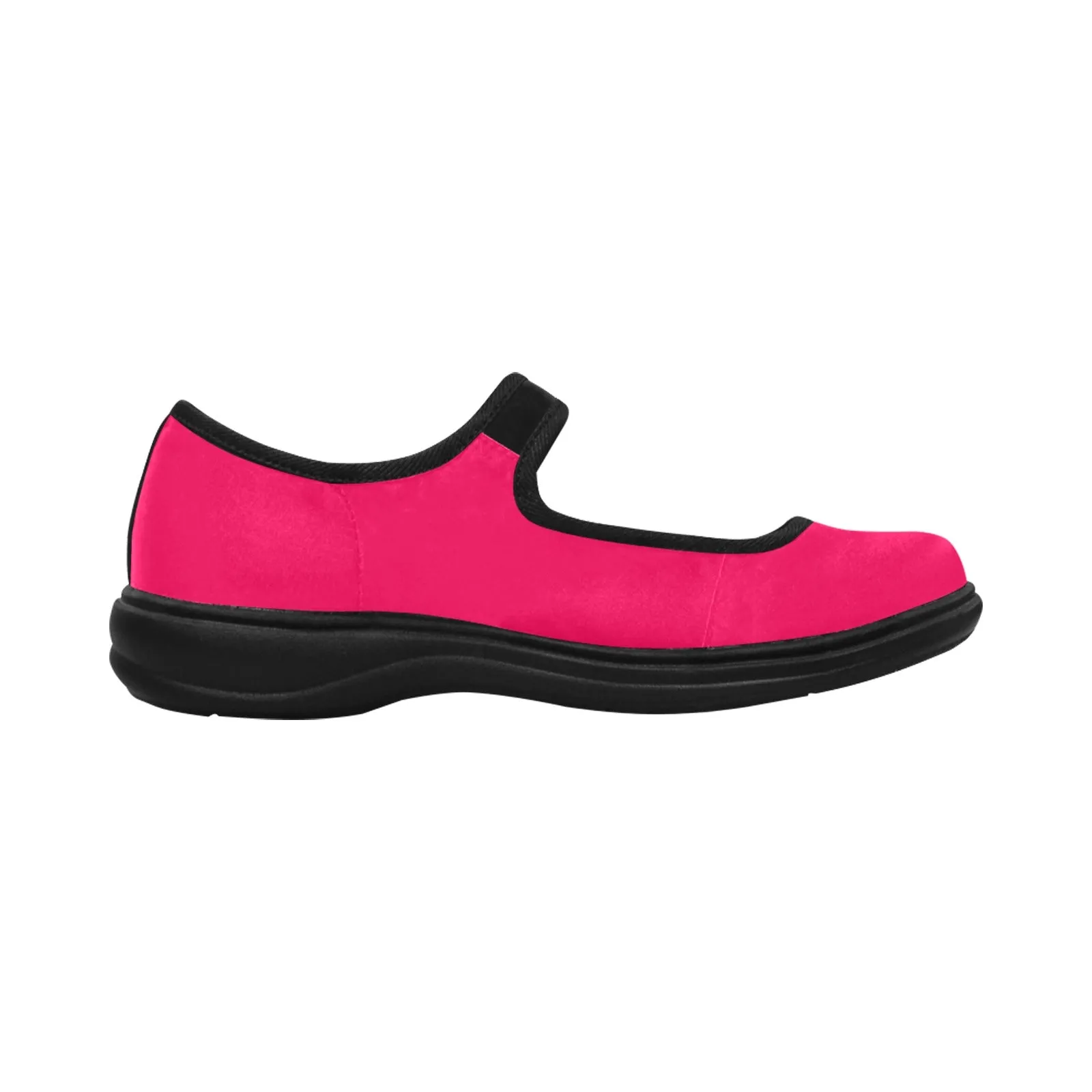 hot pink Mila Satin Women's Mary Jane Shoes (Model 4808)