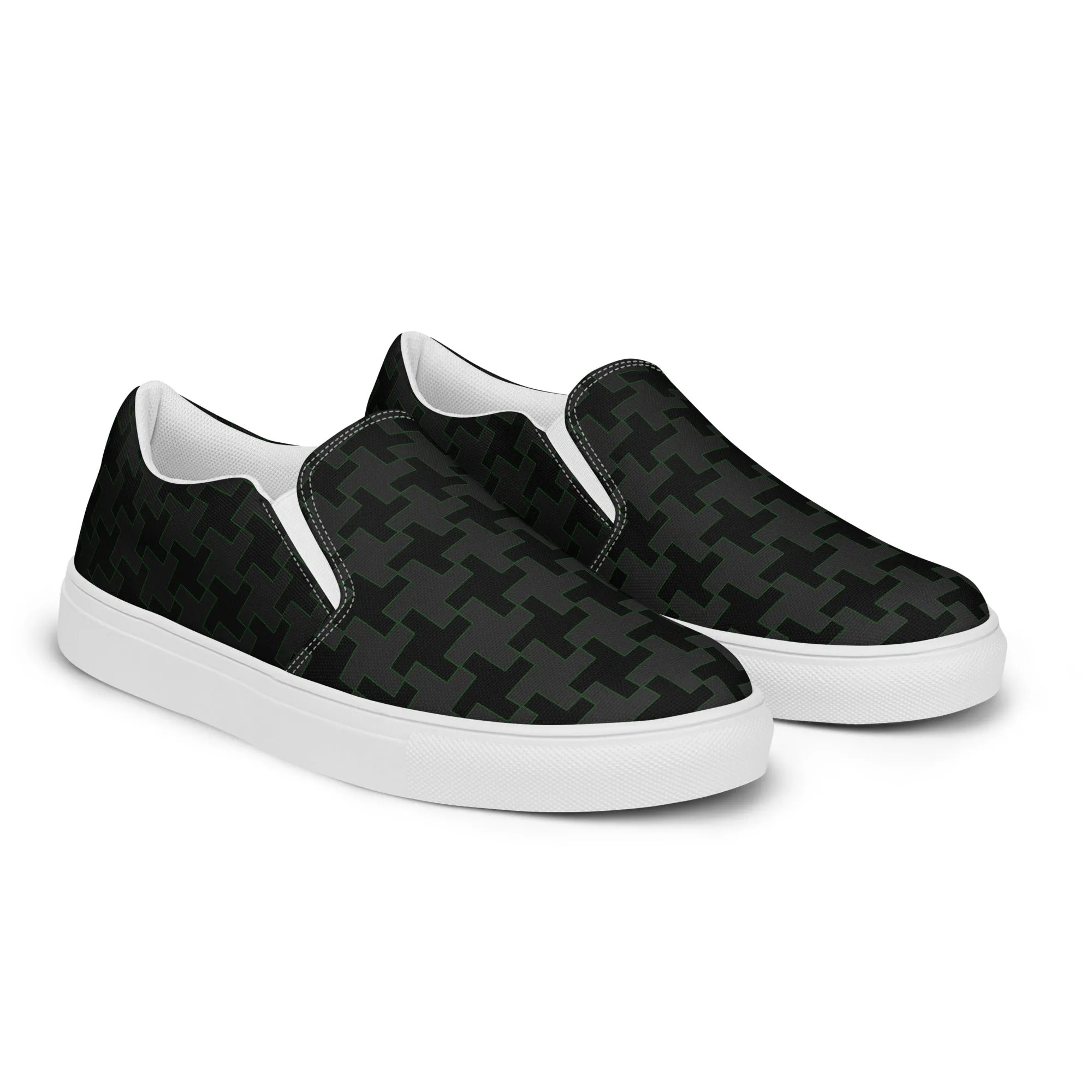 Houndstooth Men’s slip-on canvas shoes