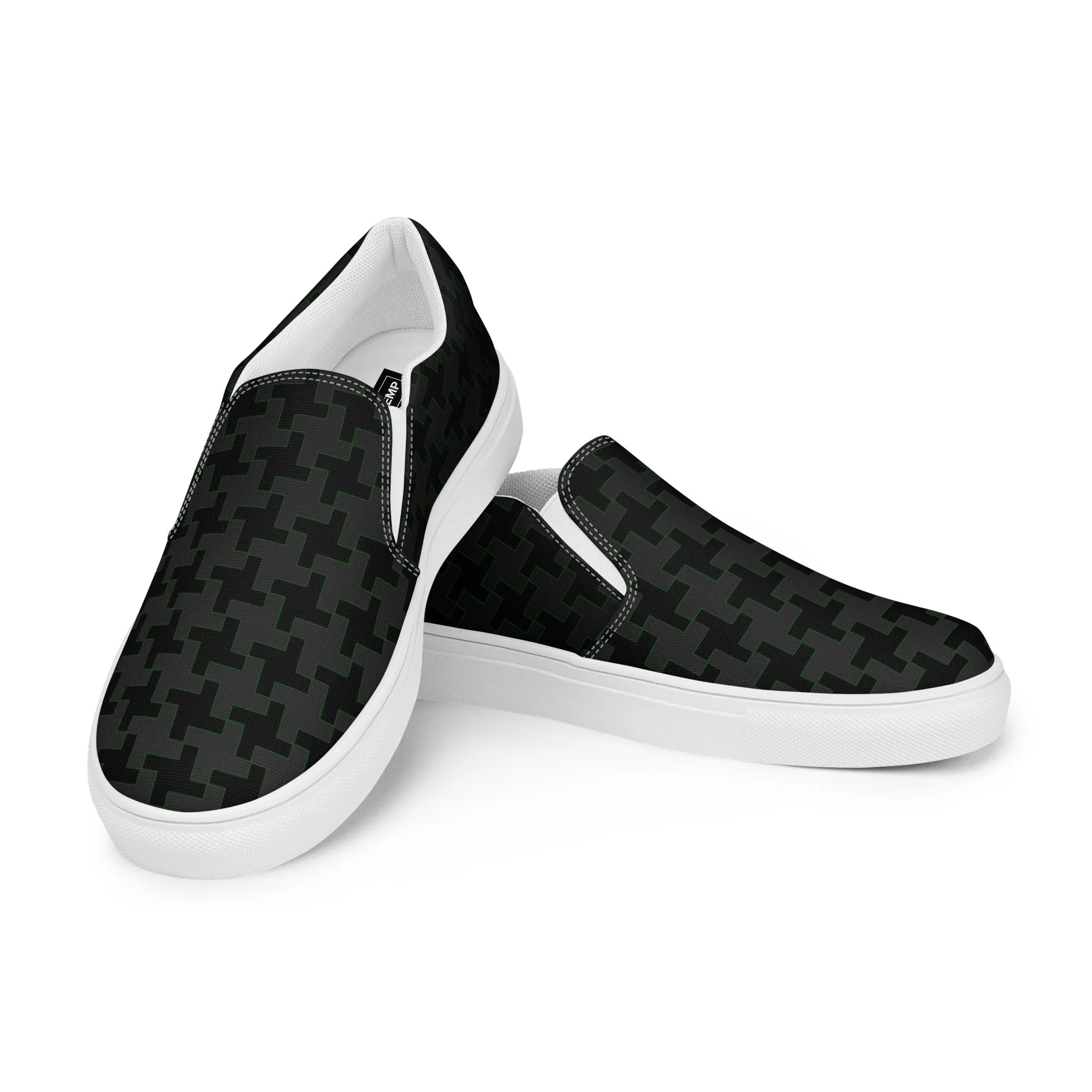 Houndstooth Men’s slip-on canvas shoes