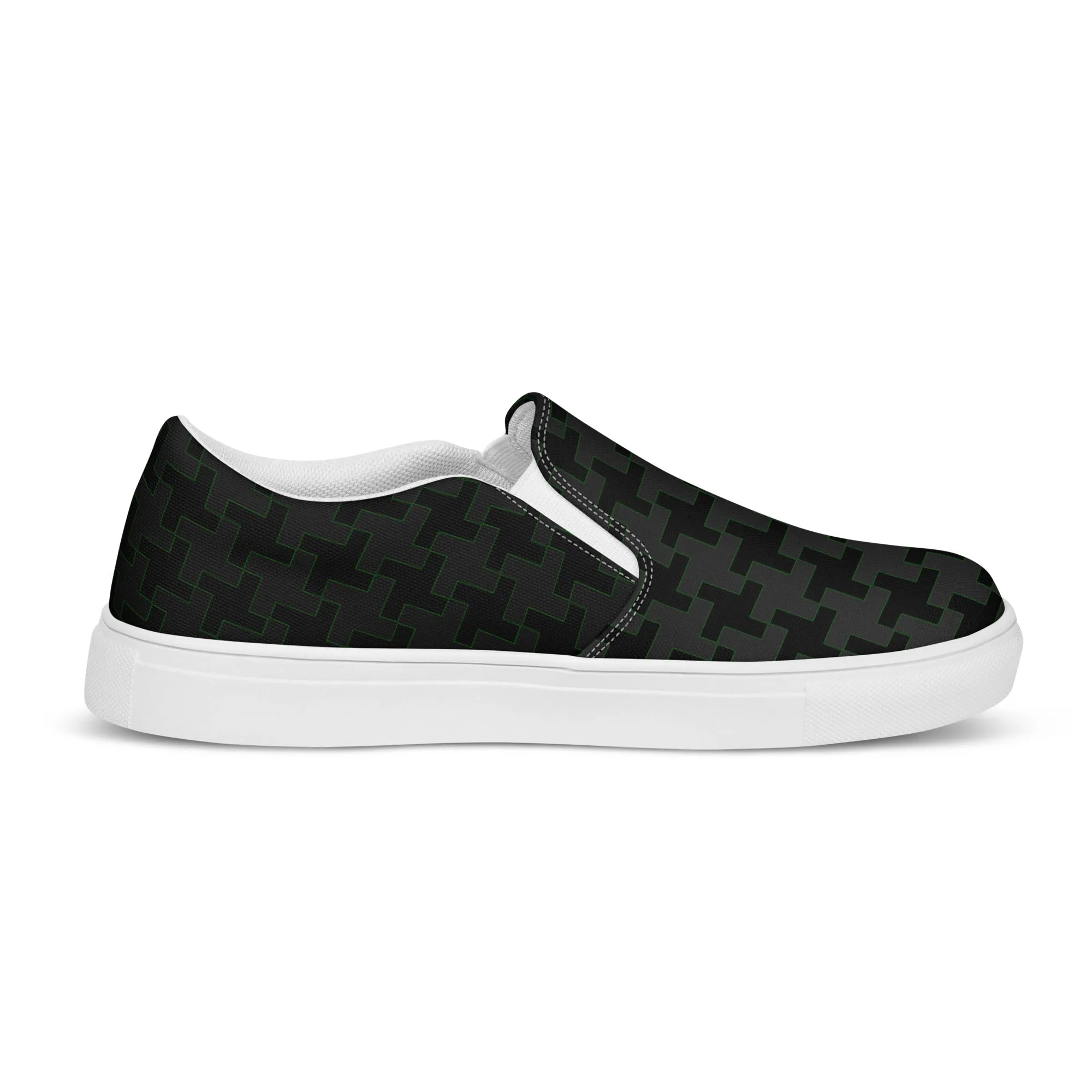 Houndstooth Men’s slip-on canvas shoes