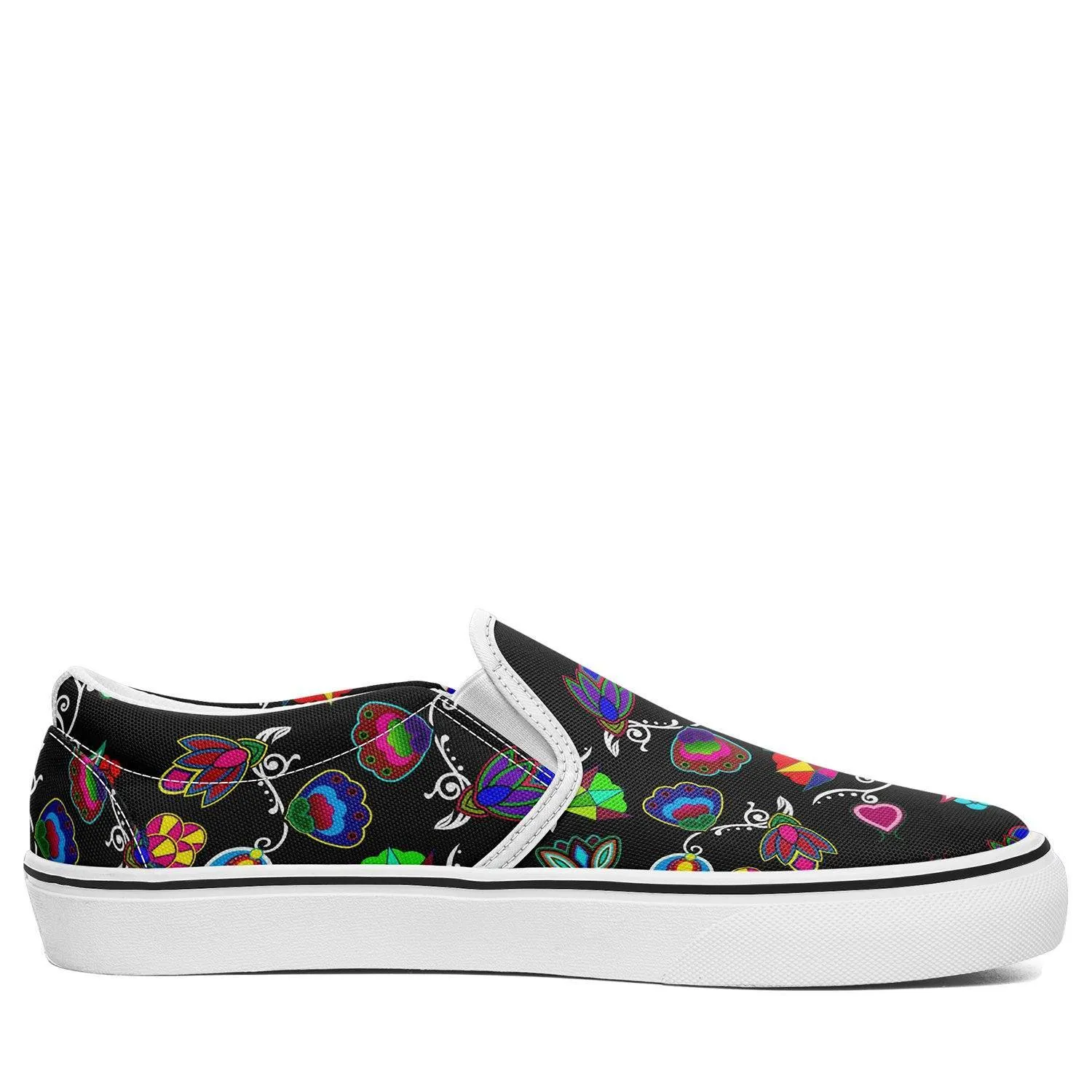 Indigenous Paisley Black Otoyimm Kid's Canvas Slip On Shoes