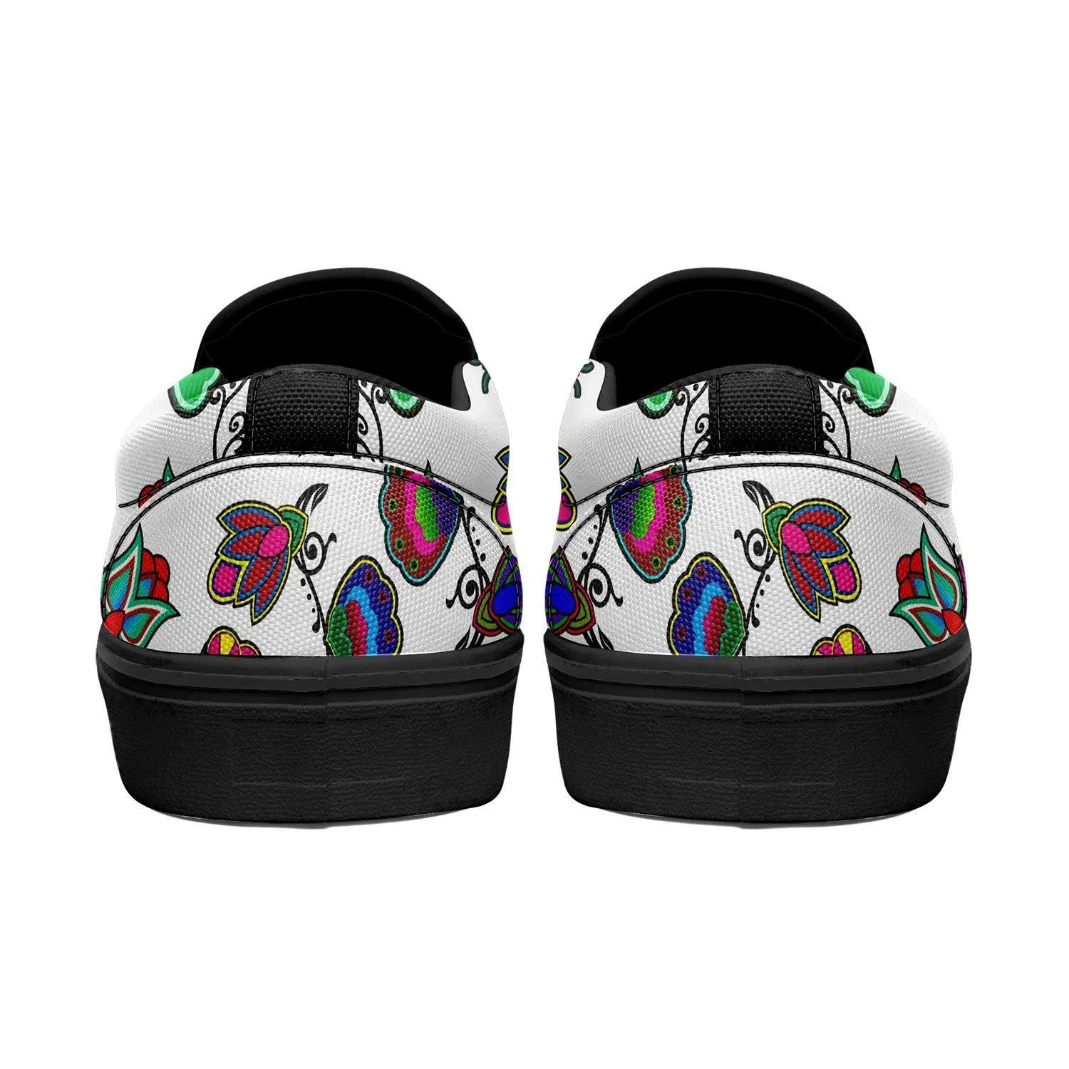 Indigenous Paisley White Otoyimm Kid's Canvas Slip On Shoes