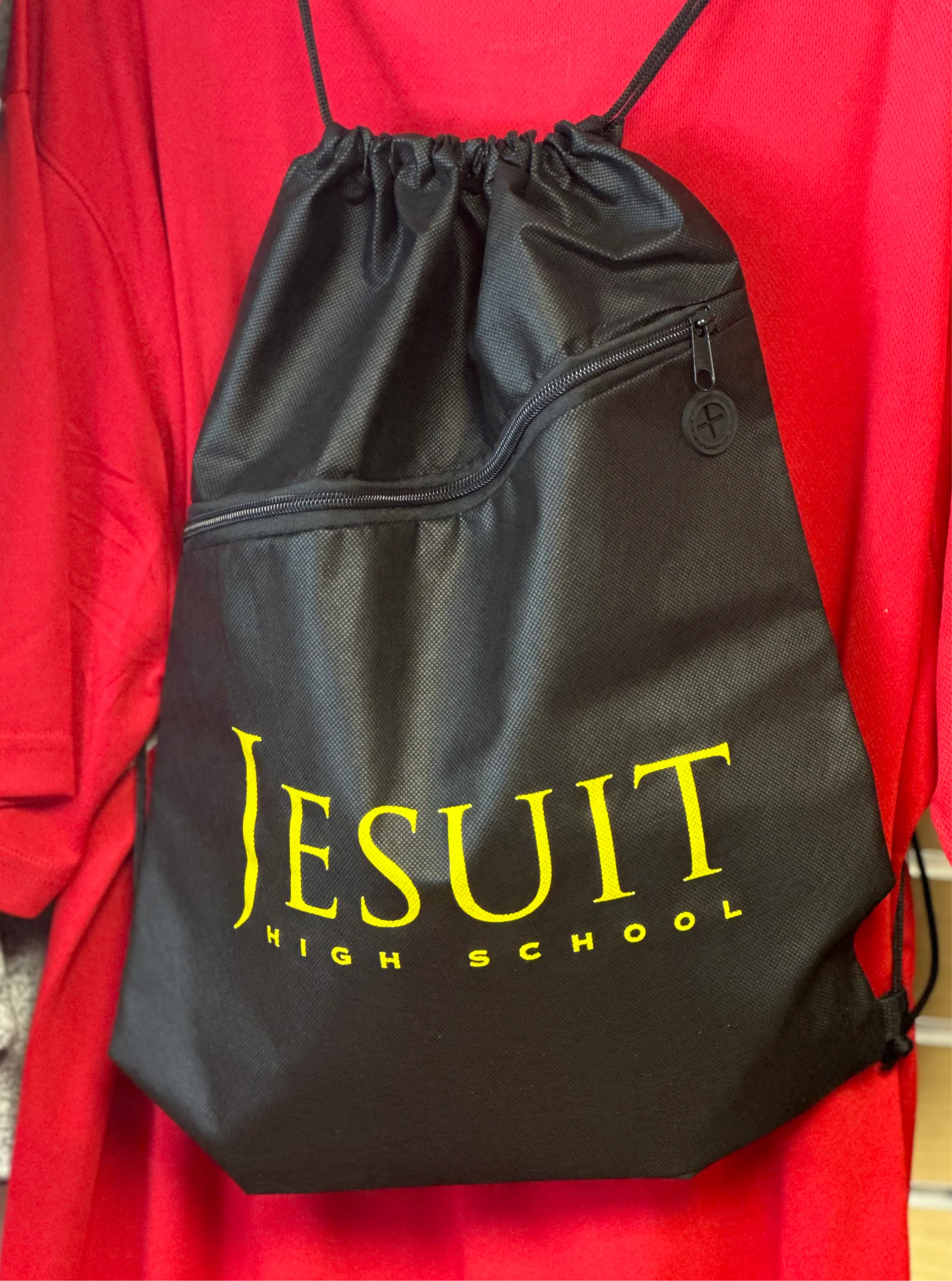 Jesuit HS Cinch Sac with Zip Pocket