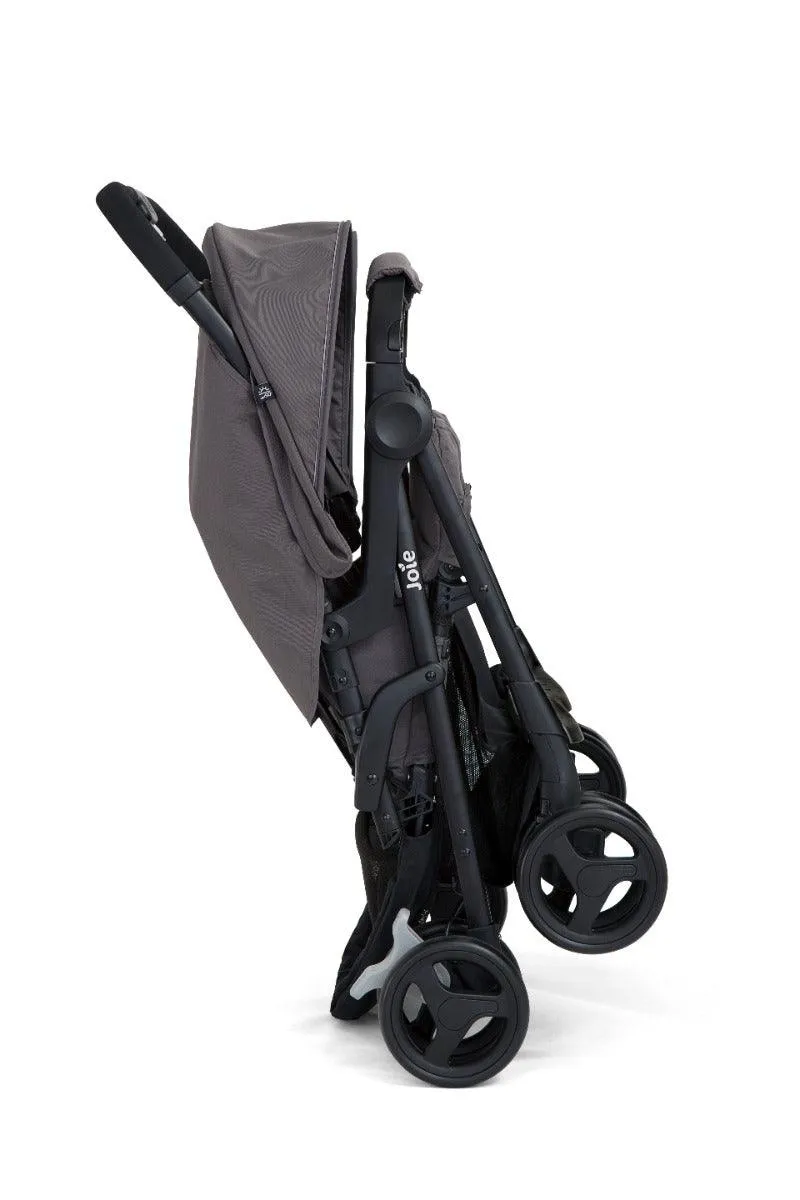 Joie Aire Twin Dark Pewter - Double Baby Stroller Rain Cover With Single Touch Brake for Ages 0-3 Years