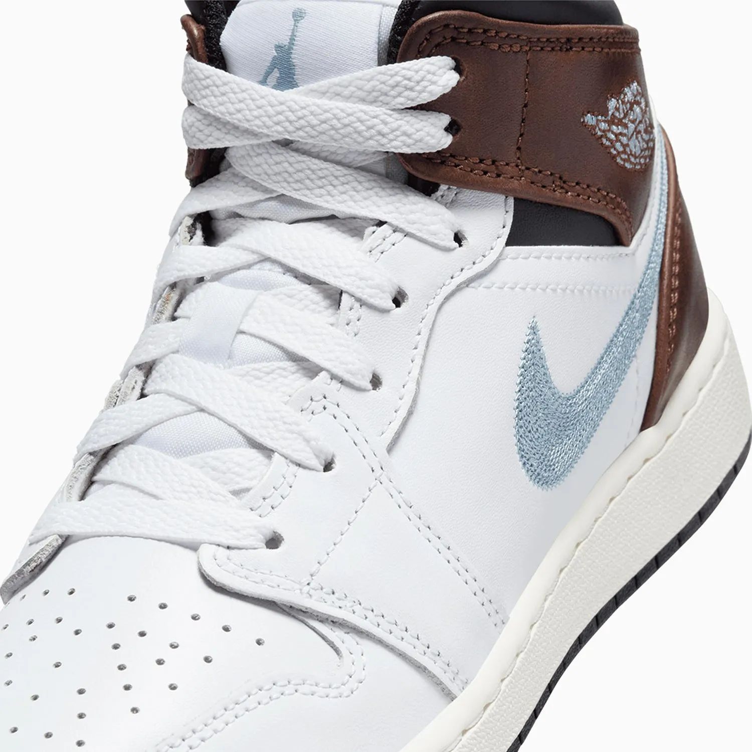 Kid's Air Jordan 1 Mid SE "Brown Blue Grey" Grade School