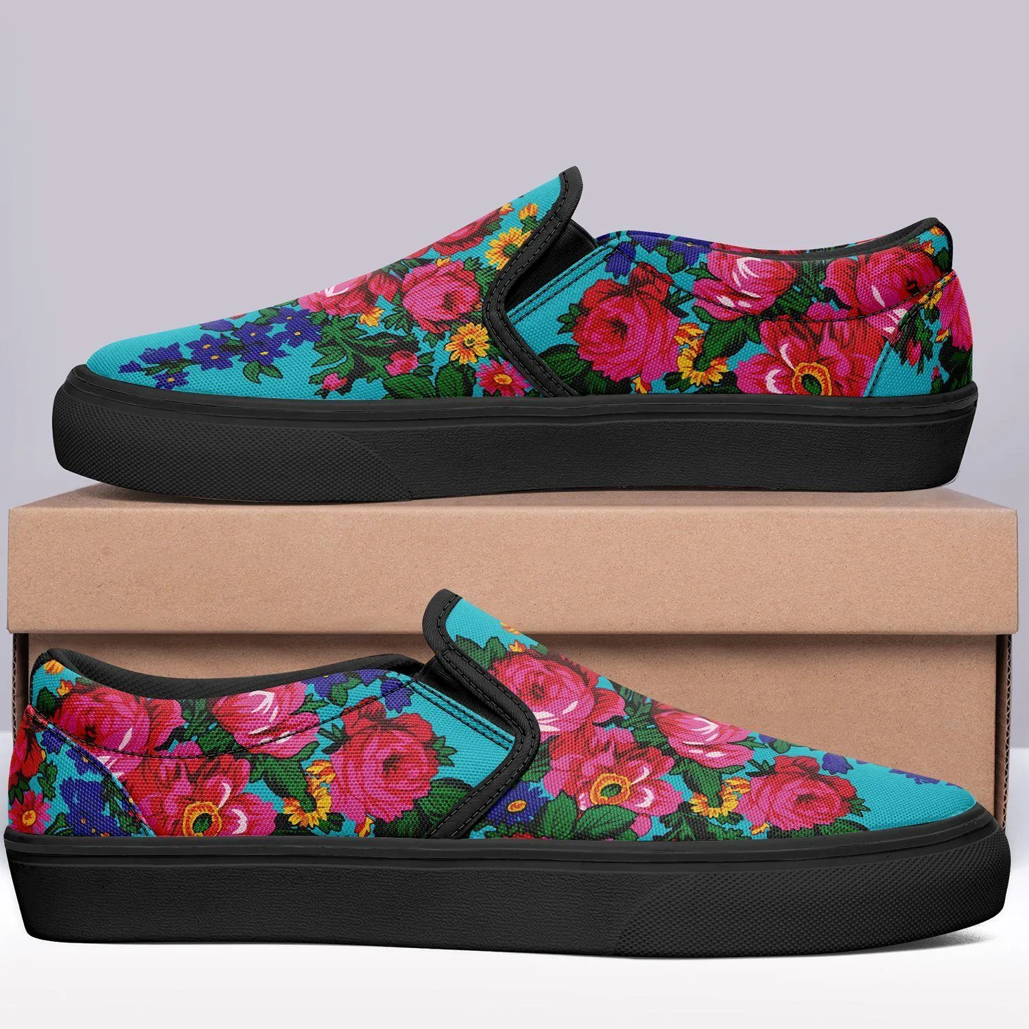 Kokum's Revenge Sky Otoyimm Kid's Canvas Slip On Shoes