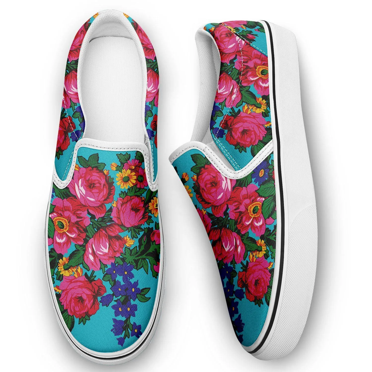 Kokum's Revenge Sky Otoyimm Kid's Canvas Slip On Shoes