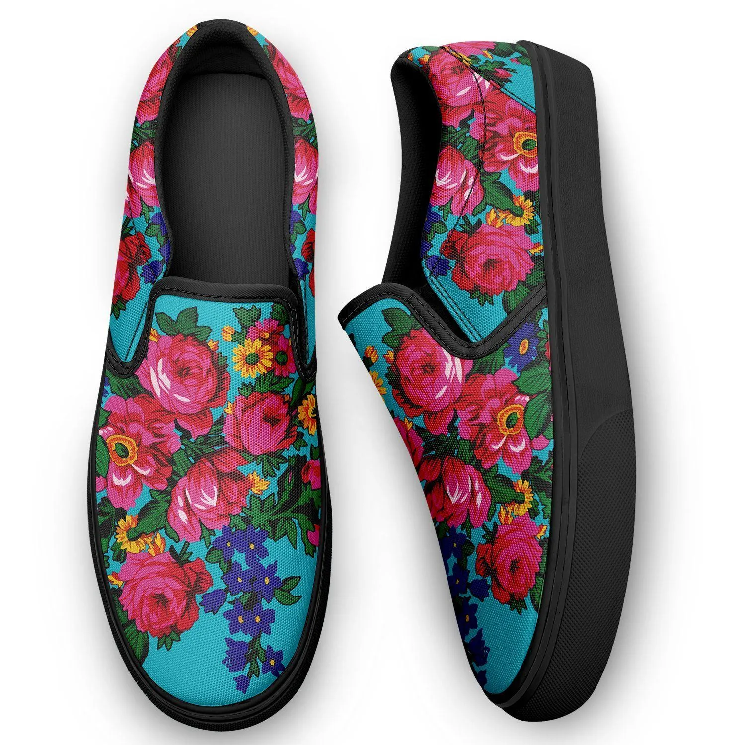 Kokum's Revenge Sky Otoyimm Kid's Canvas Slip On Shoes