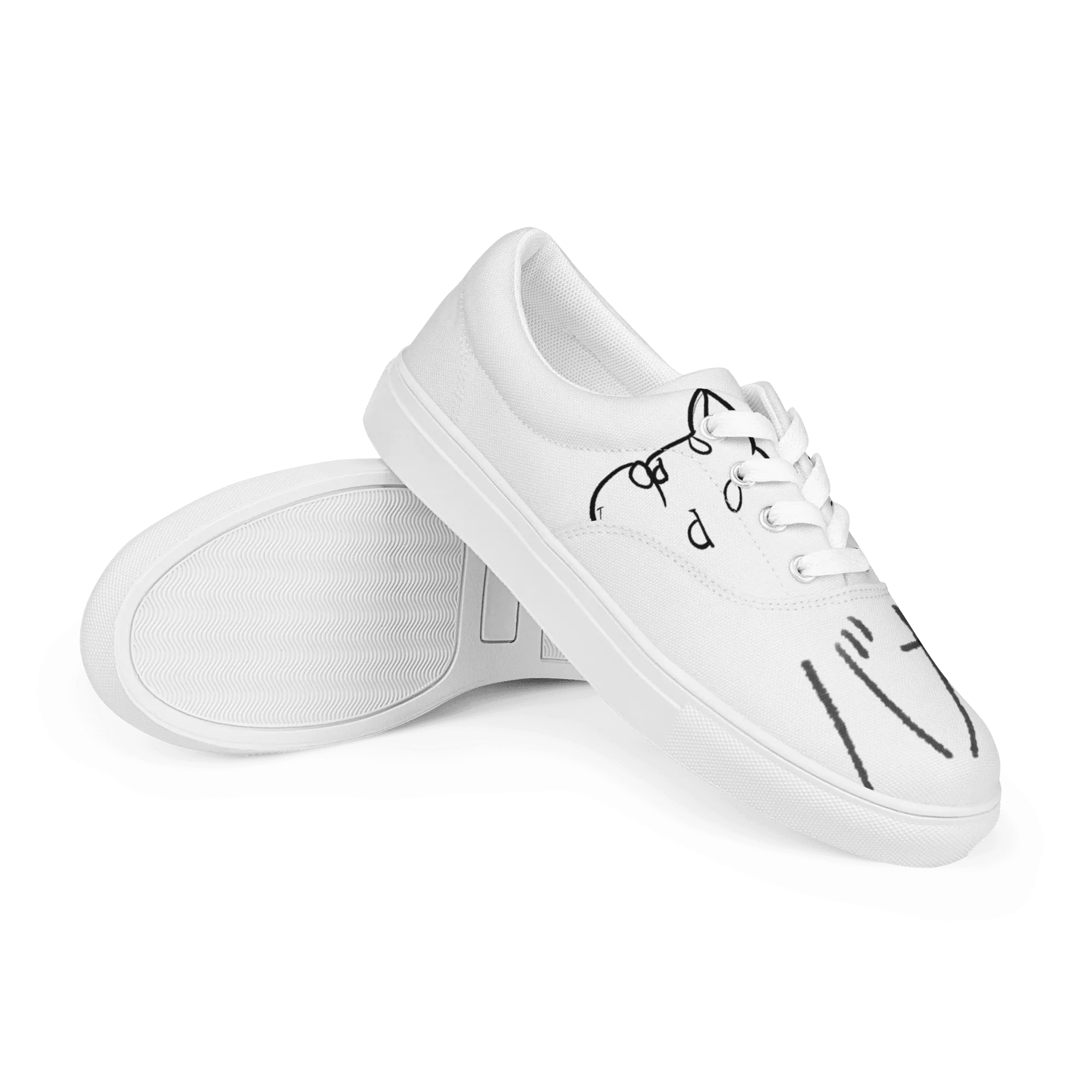 Ladies Signature Scribble Lace-up Canvas Shoes