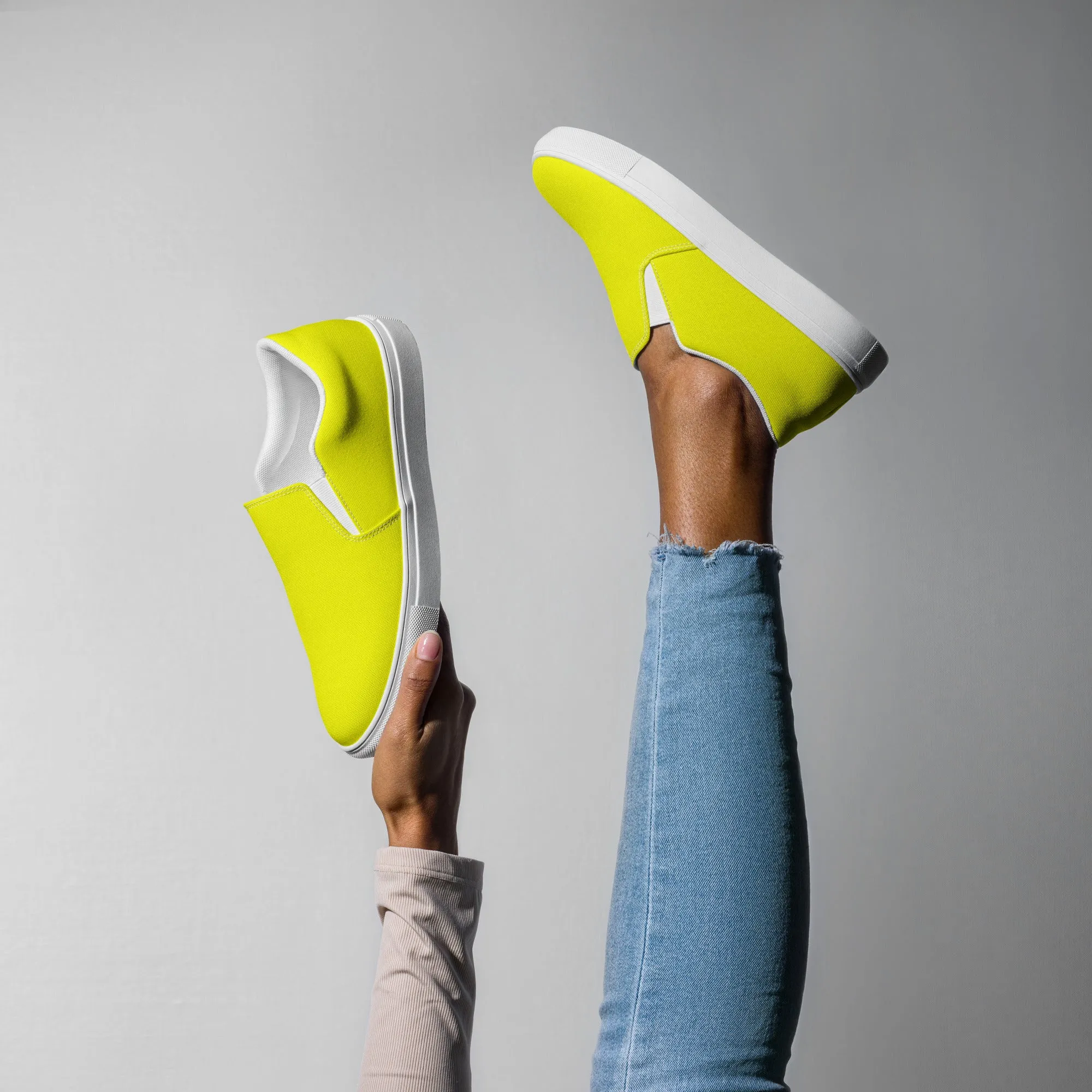 Lemon Yellow Women’s slip-on canvas shoes