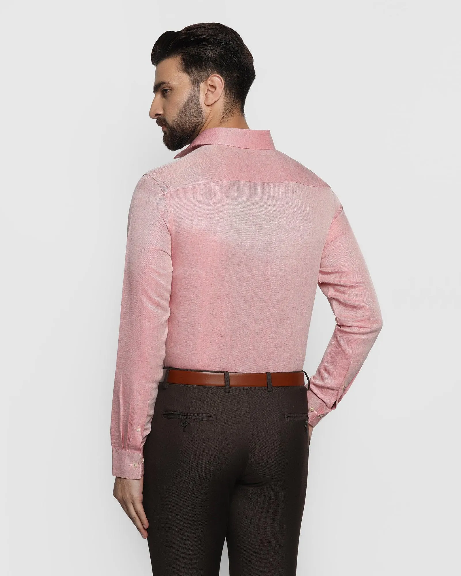 Linen Luxe Formal Pink Textured Shirt - Bering