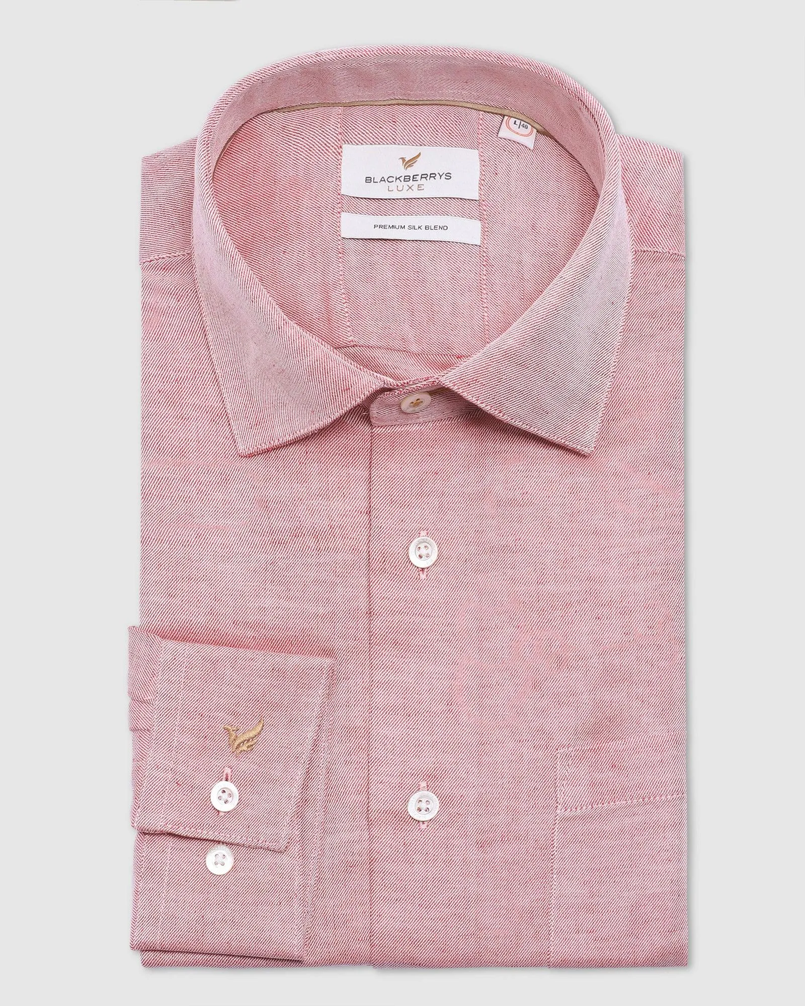 Linen Luxe Formal Pink Textured Shirt - Bering