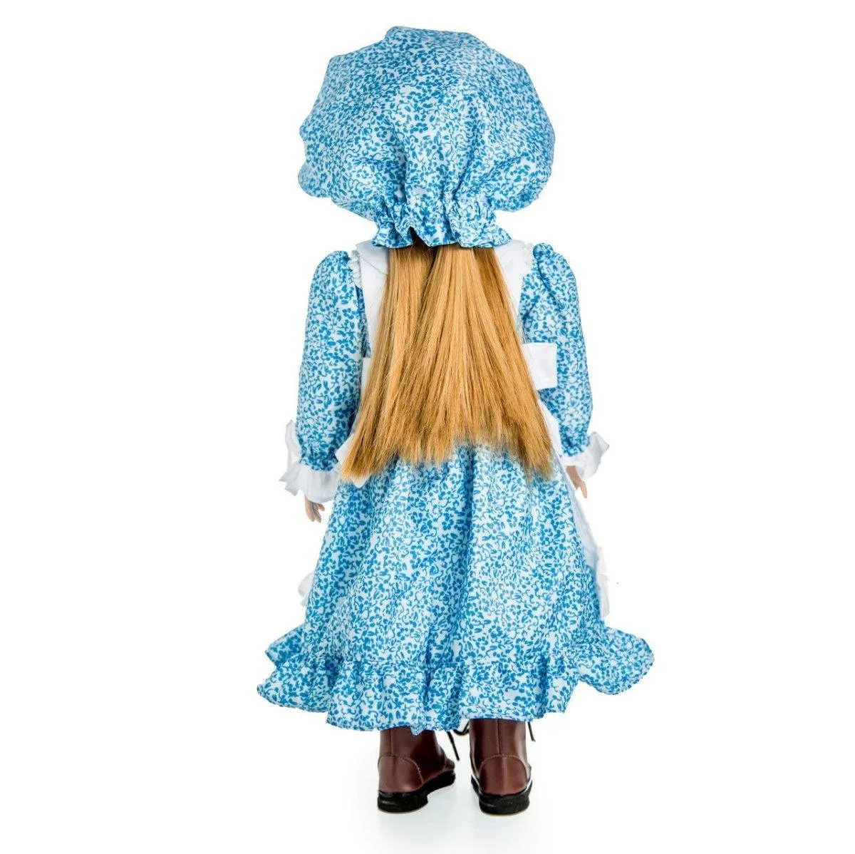 Little House on the Prairie 4 Piece Blue Calico Dress, Clothes for 18 Inch Dolls