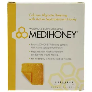 Medihoney Honey Calcium Alginate Dressing 5cm x 5cm x 10