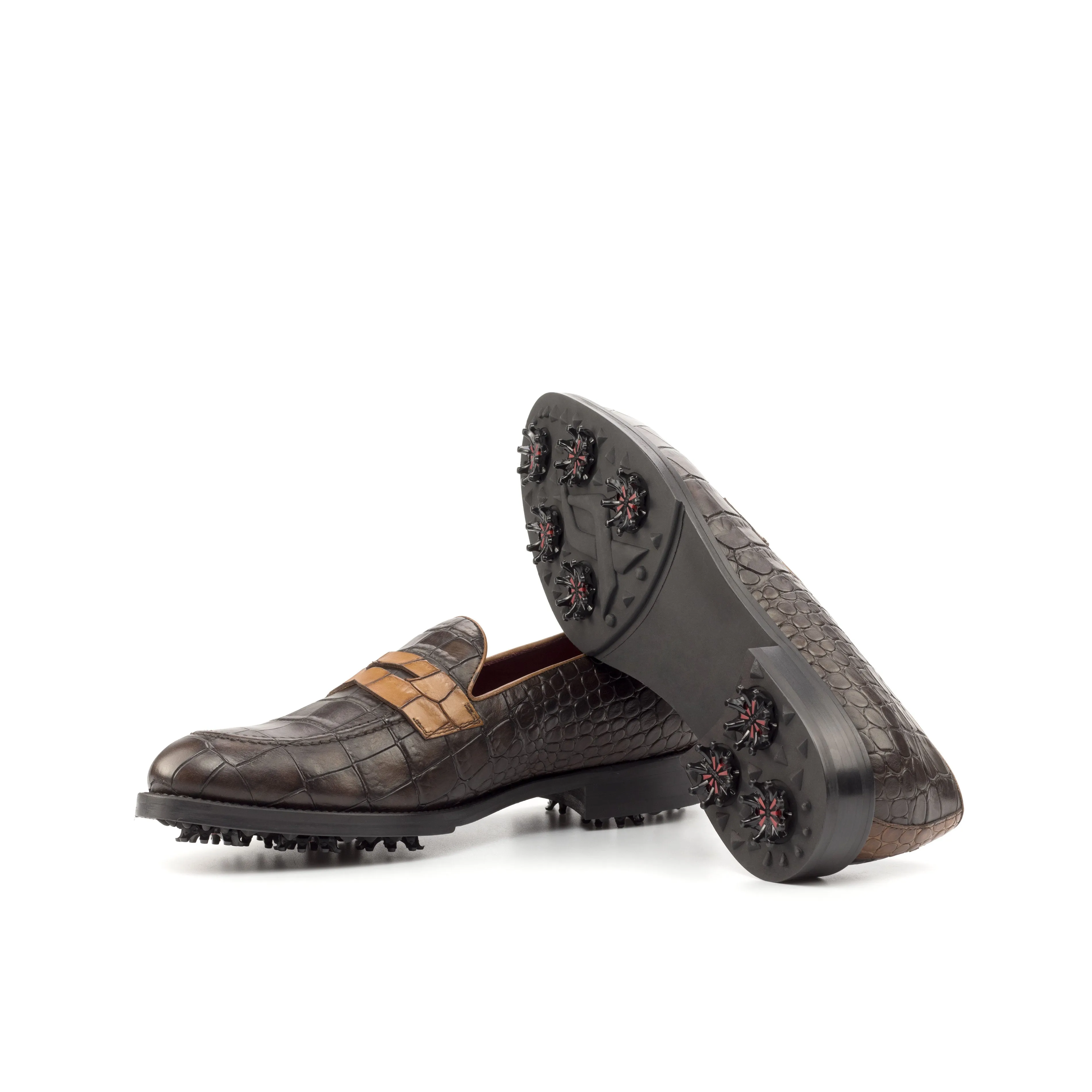 Medium & Dark Brown Loafer Golf Shoes