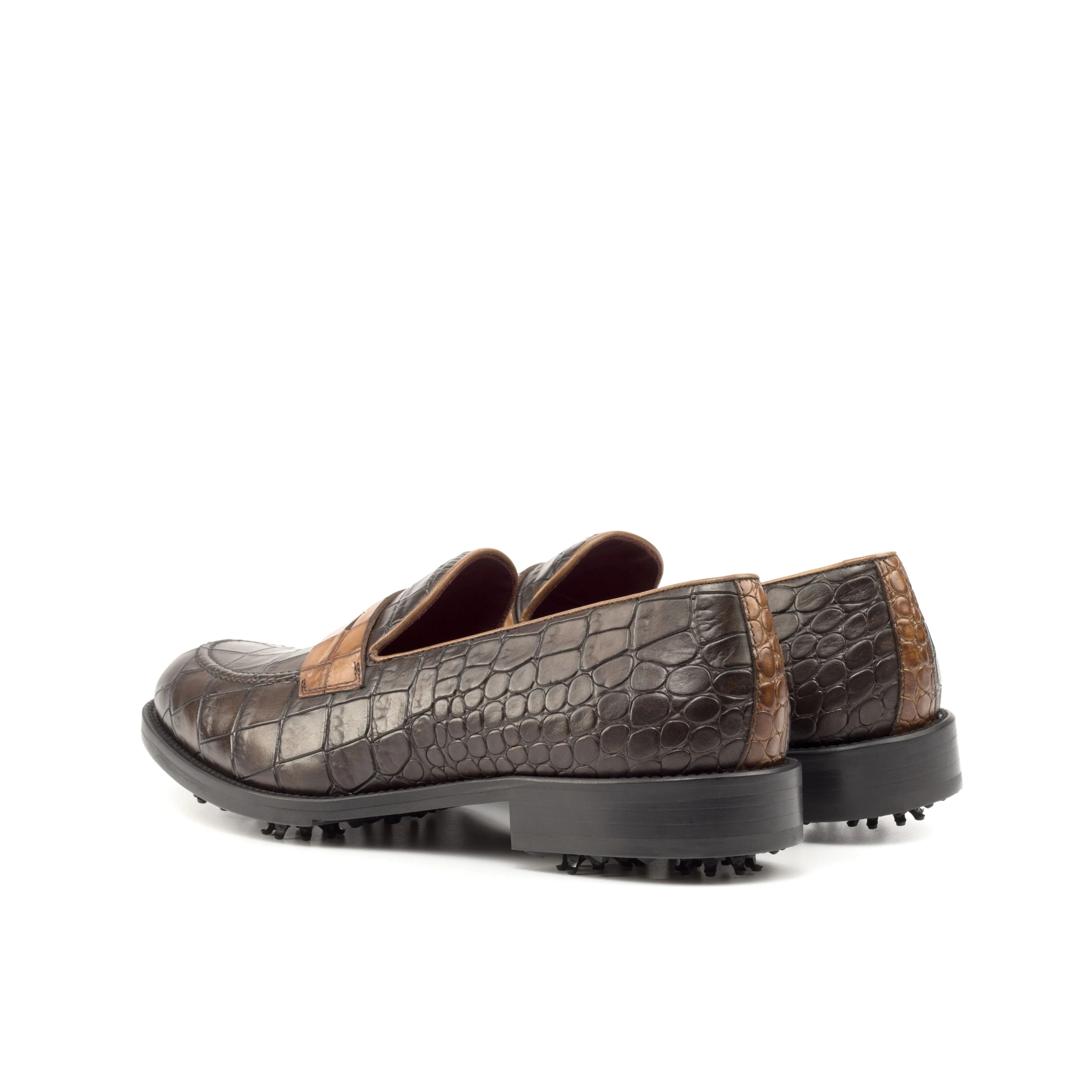 Medium & Dark Brown Loafer Golf Shoes