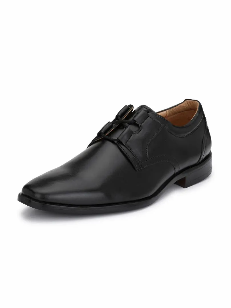 Men's Black Genuine Leather Derby