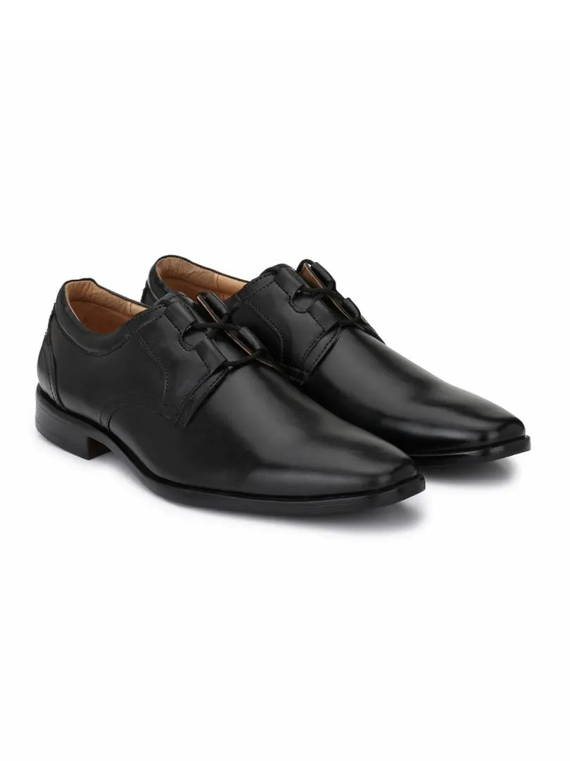 Men's Black Genuine Leather Derby