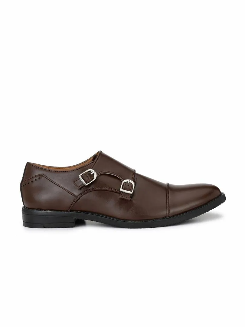 Men's Brown Double Monk Formal Shoes