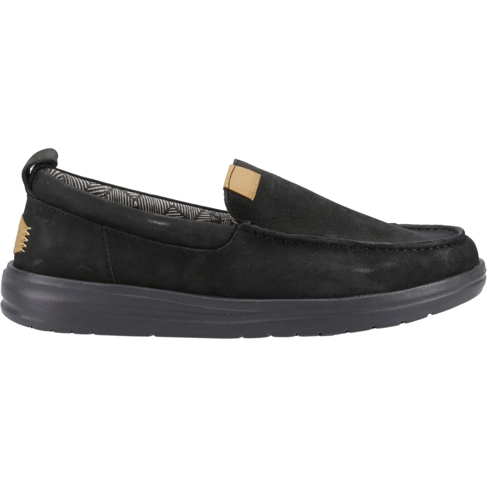 Men's Heydude 40173 Wally Grip Moc Craft Leather Shoes - Black