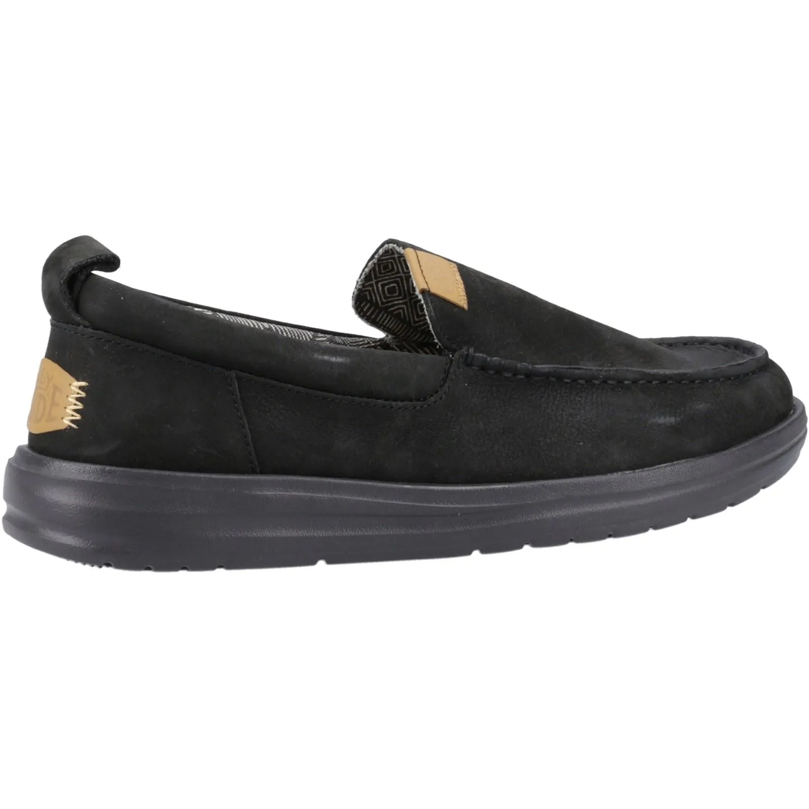 Men's Heydude 40173 Wally Grip Moc Craft Leather Shoes - Black