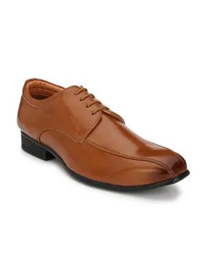 Men's Tan Derby Combination Synthetic Leather Formal Shoes