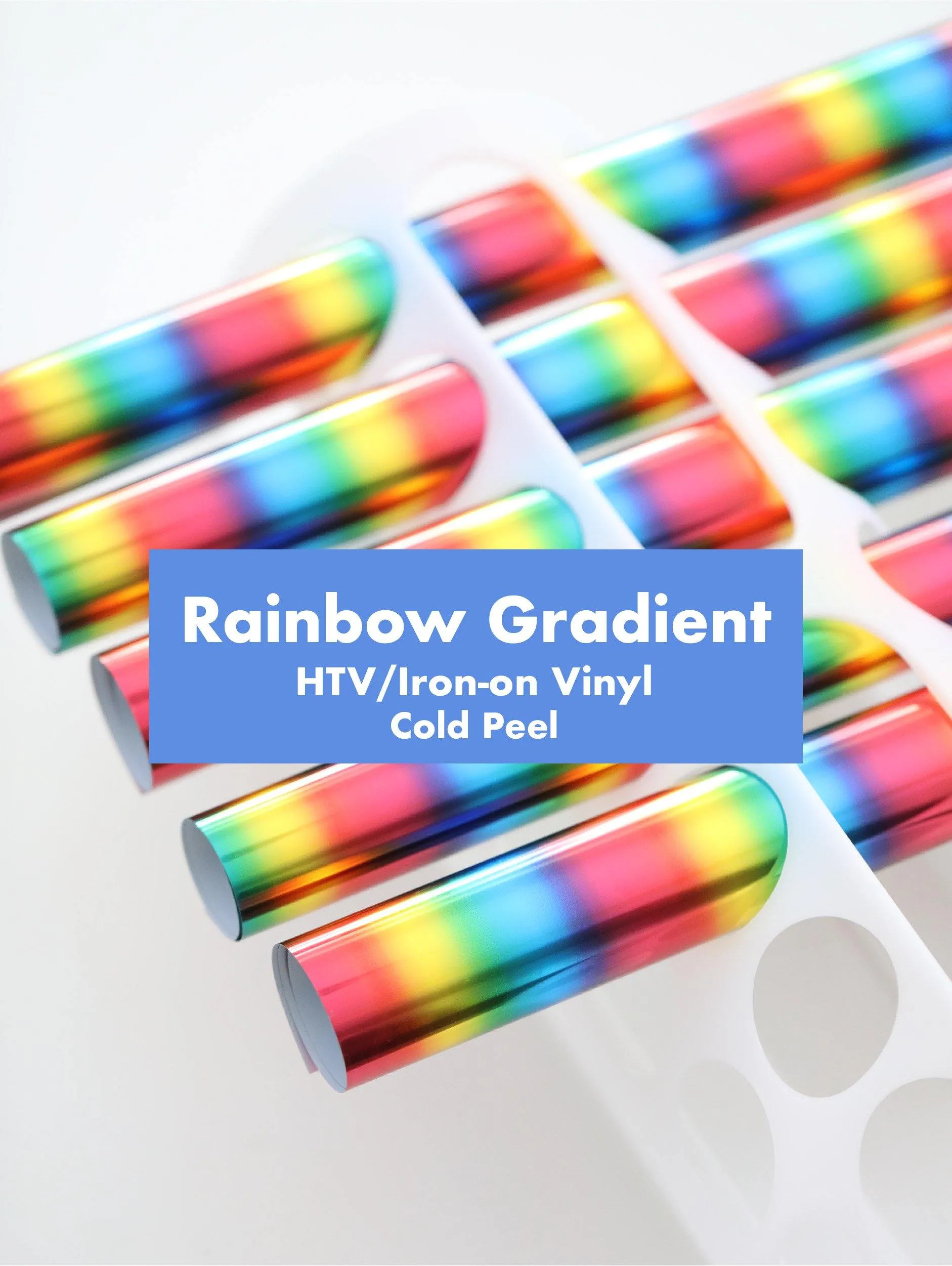 Metallic / Rainbow HTV Heat Transfer Iron-on Vinyl (Cold Peel) 10x12in Sheet