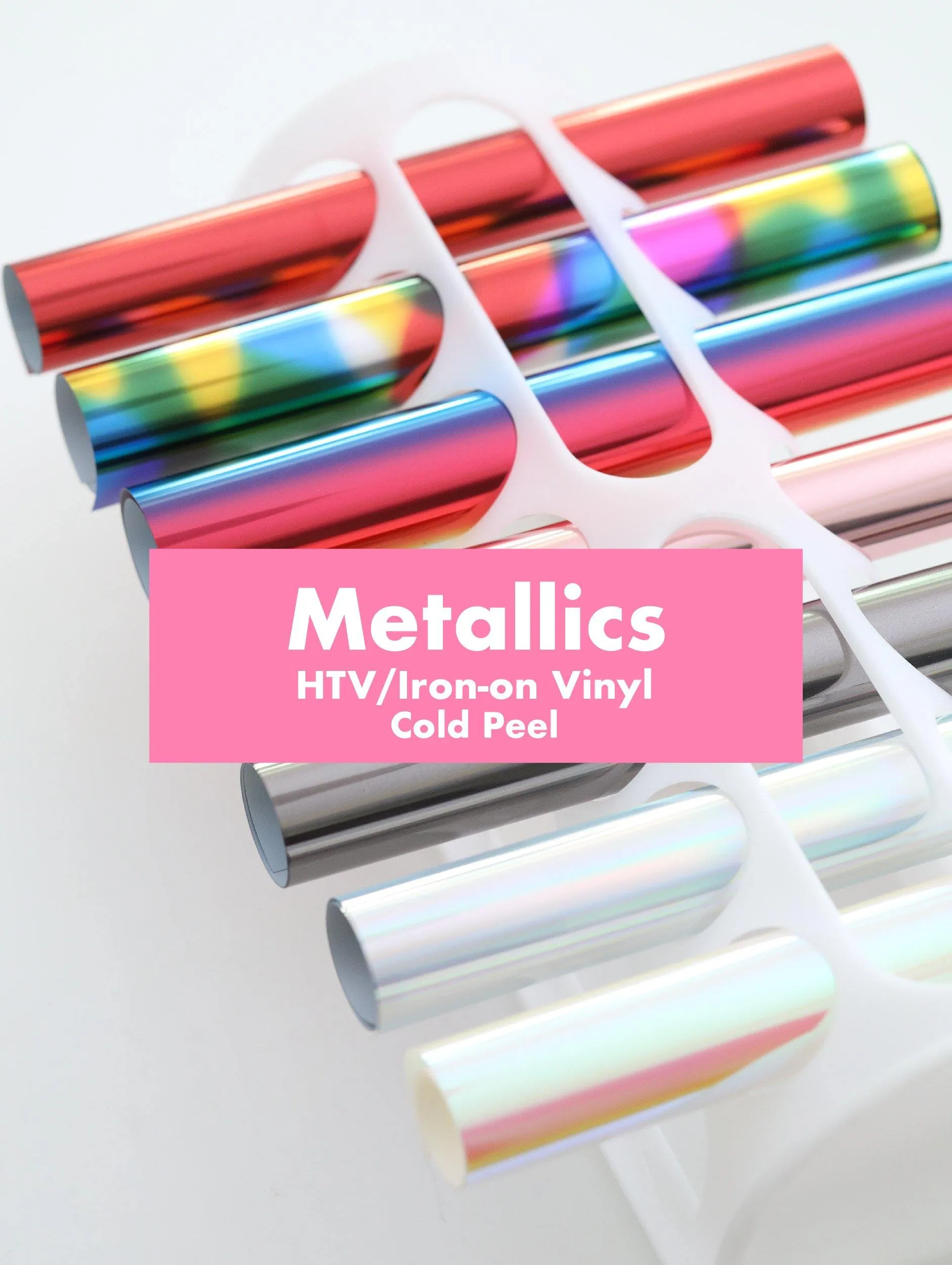 Metallic / Rainbow HTV Heat Transfer Iron-on Vinyl (Cold Peel) 10x12in Sheet