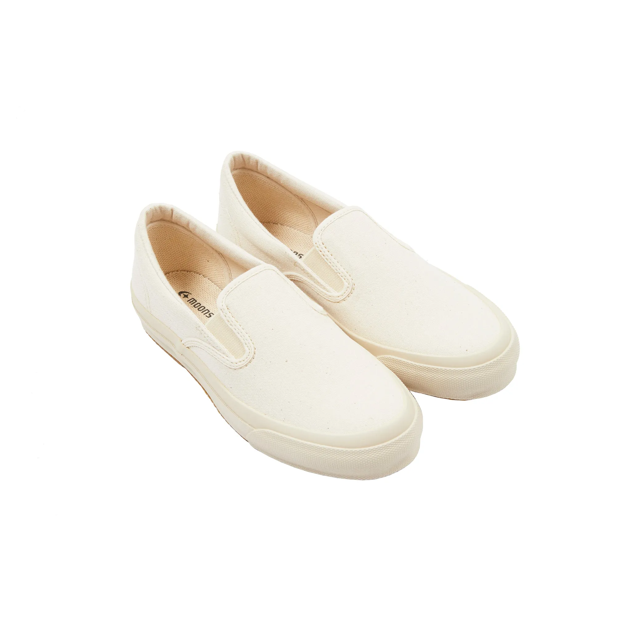 Moonstar Sidegoa Slip on Canvas Trainers in Natural