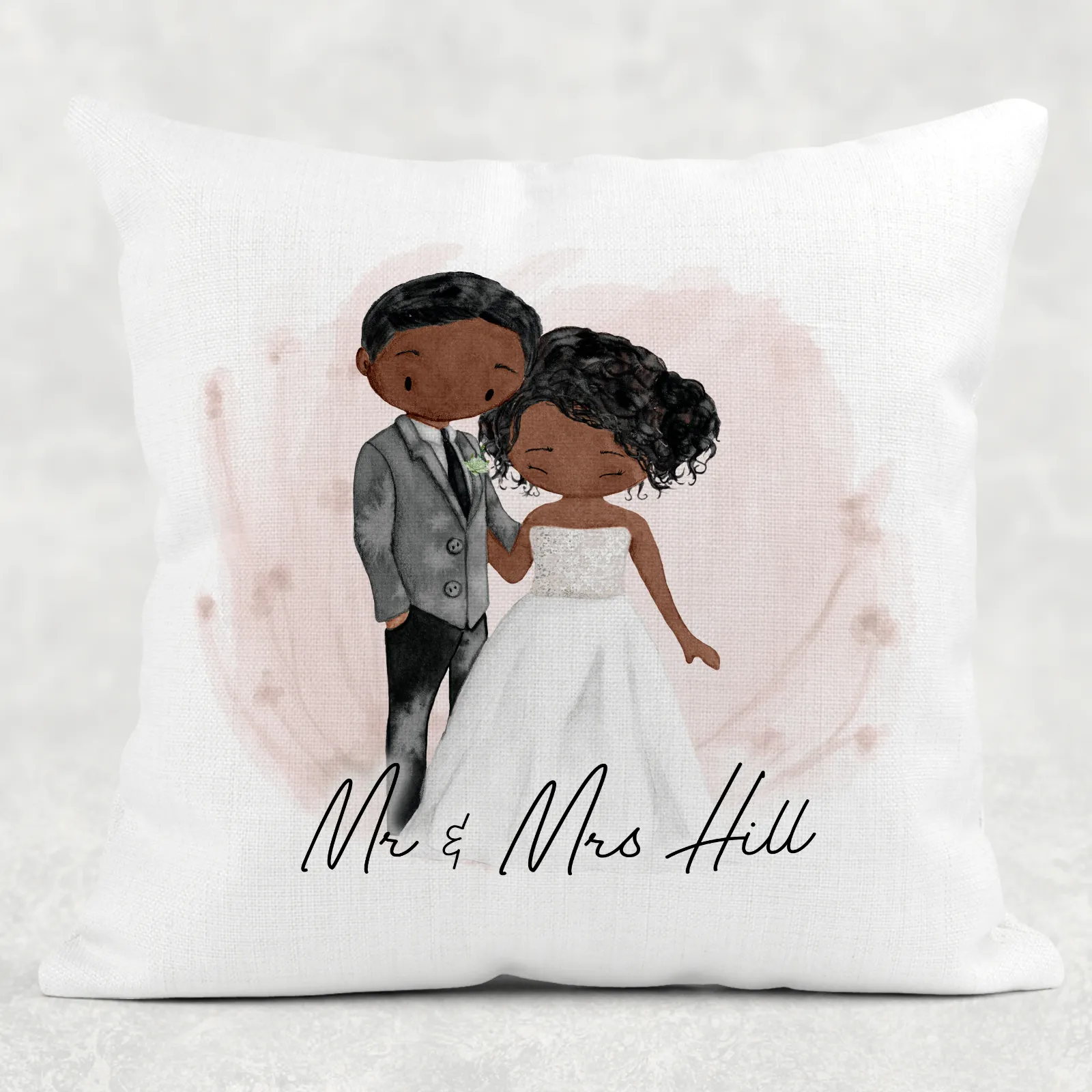 Mr & Mrs Couple Wedding Linen/Canvas Cushion