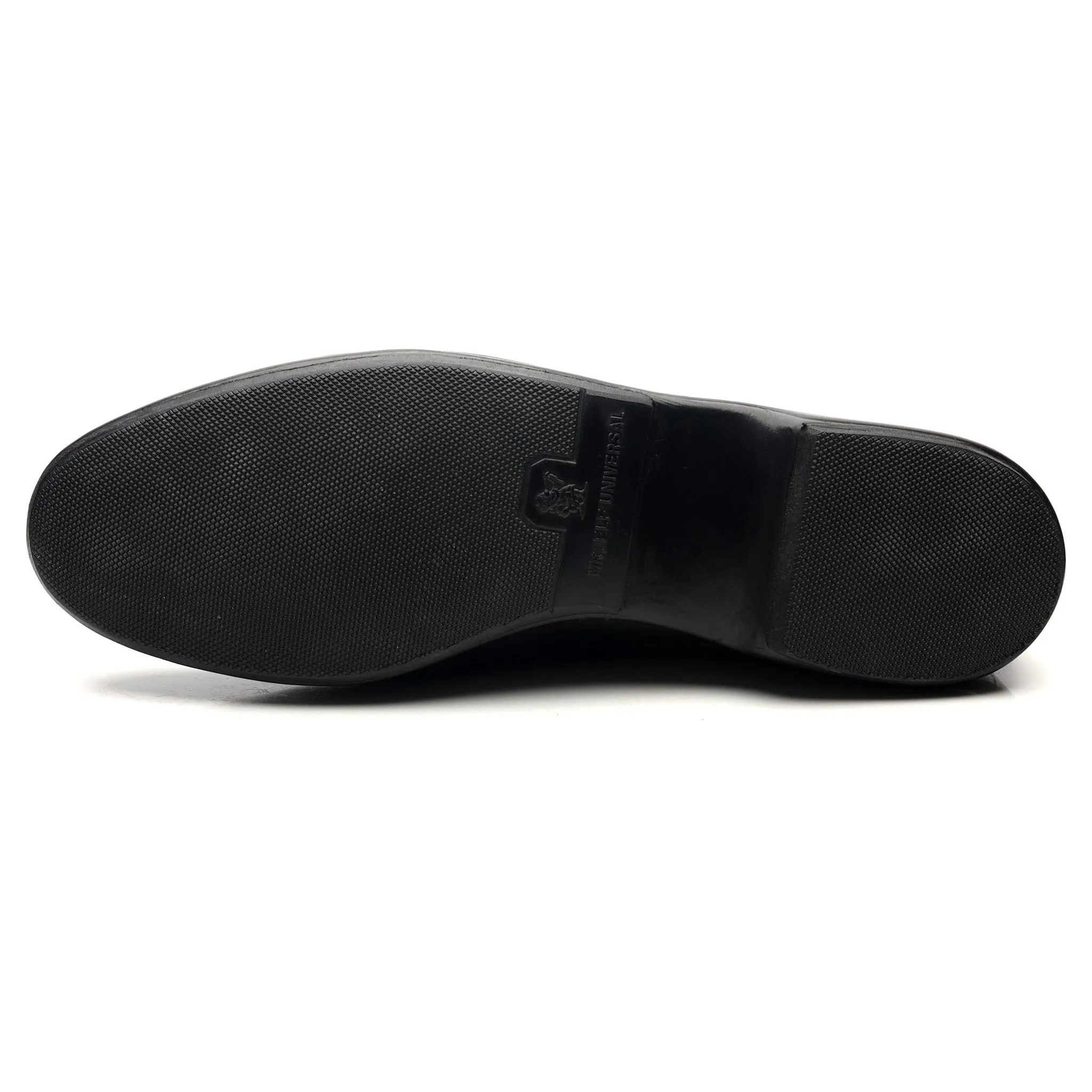 'Mr. Casual' Black Leather Slip On Belgian Loafers UK 10 US 11