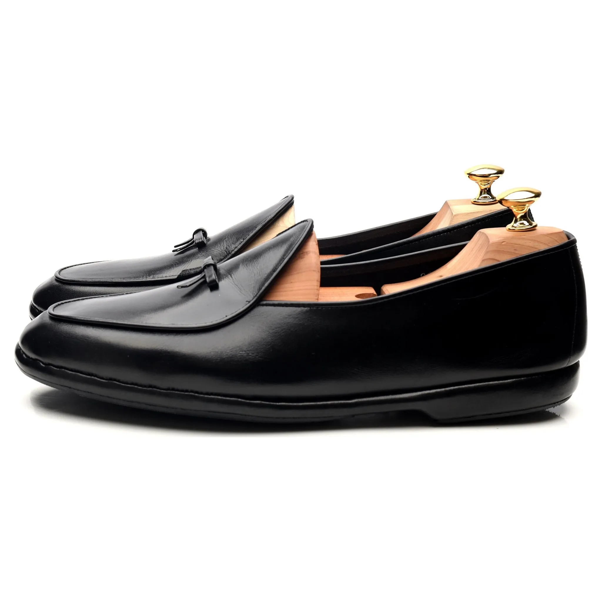 'Mr. Casual' Black Leather Slip On Belgian Loafers UK 10 US 11