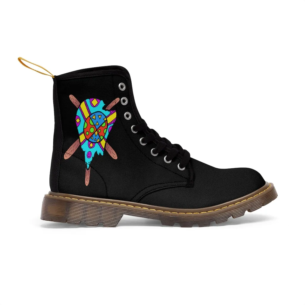 Multicolored Melted Popsicle Women's Canvas Boots