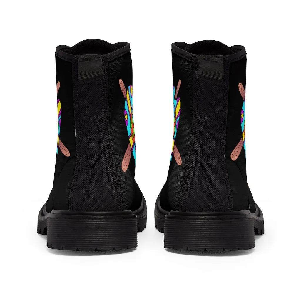 Multicolored Melted Popsicle Women's Canvas Boots