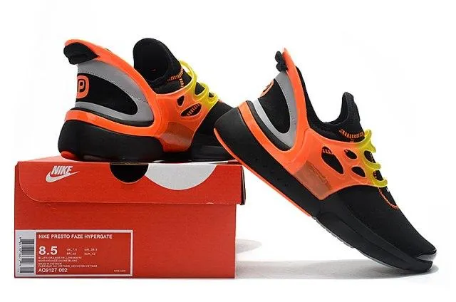 N Presto Faze Hypergate Black Orange Mens Running Sneakers