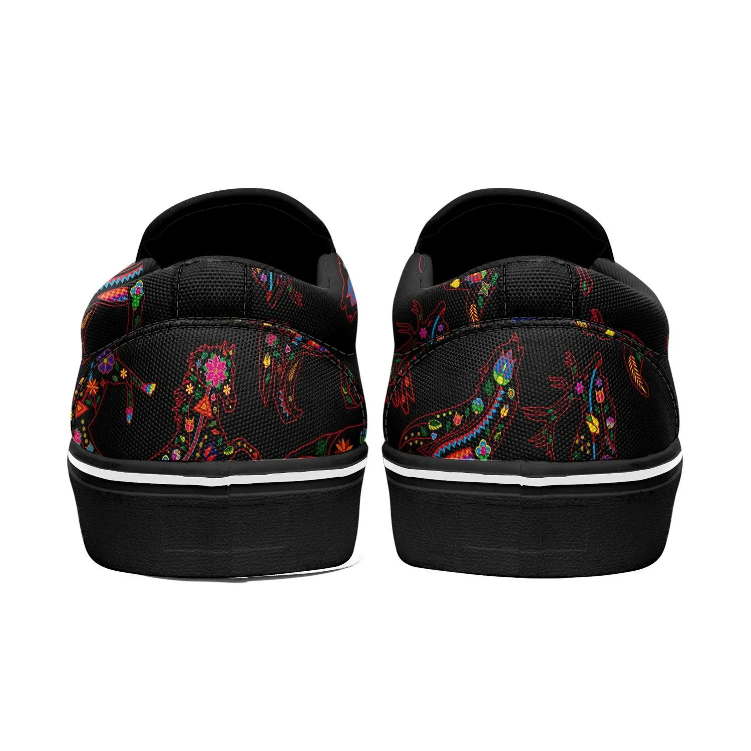 Neon Floral Animals Otoyimm Kid's Canvas Slip On Shoes