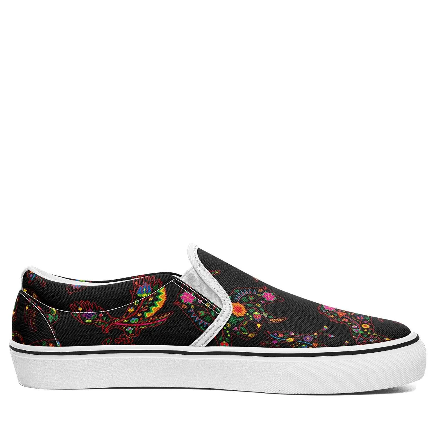 Neon Floral Animals Otoyimm Kid's Canvas Slip On Shoes