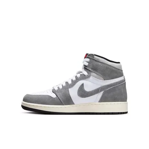 Nike Kid's Air Jordan 1 Retro High OG Shoes - Smoke Grey / Sail / Red / Black