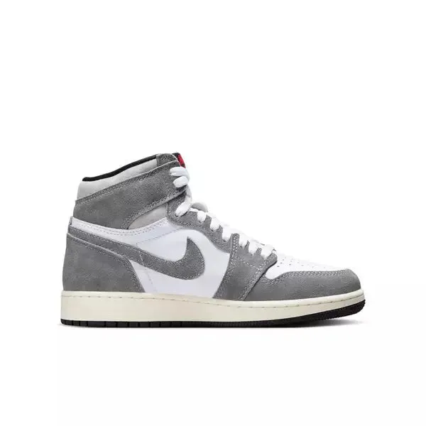 Nike Kid's Air Jordan 1 Retro High OG Shoes - Smoke Grey / Sail / Red / Black