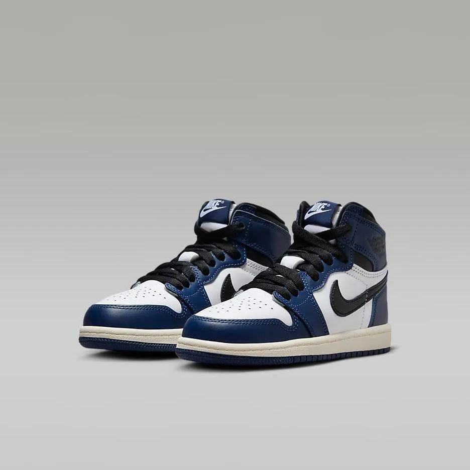 Nike Kid's Jordan 1 Retro High OG Shoes - Midnight Navy / White / Sail / Black