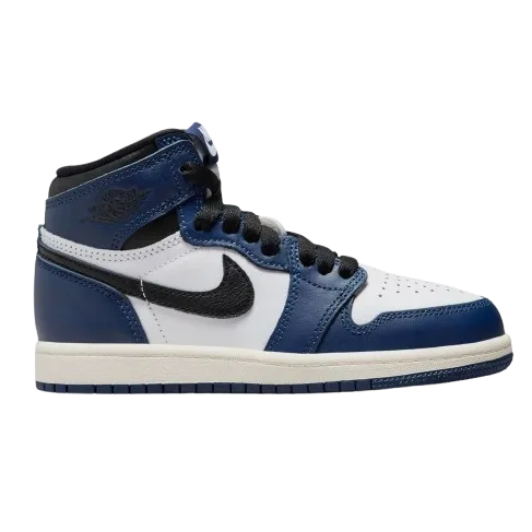 Nike Kid's Jordan 1 Retro High OG Shoes - Midnight Navy / White / Sail / Black