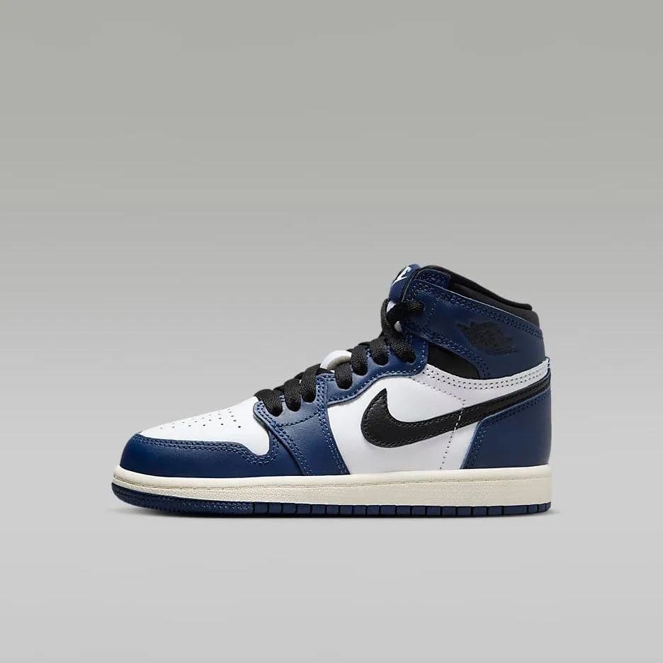 Nike Kid's Jordan 1 Retro High OG Shoes - Midnight Navy / White / Sail / Black