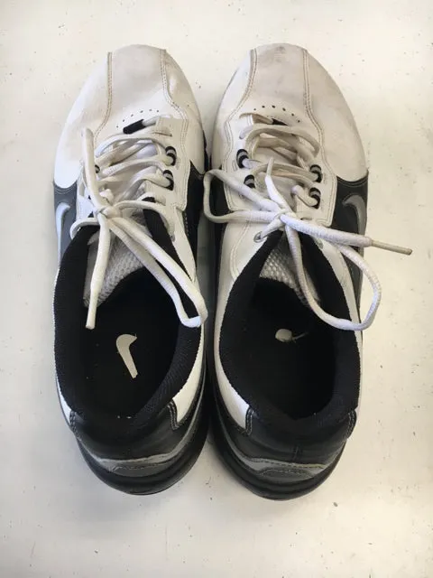 Nike White/Black Mens Size Specific 13 Used Golf Shoes