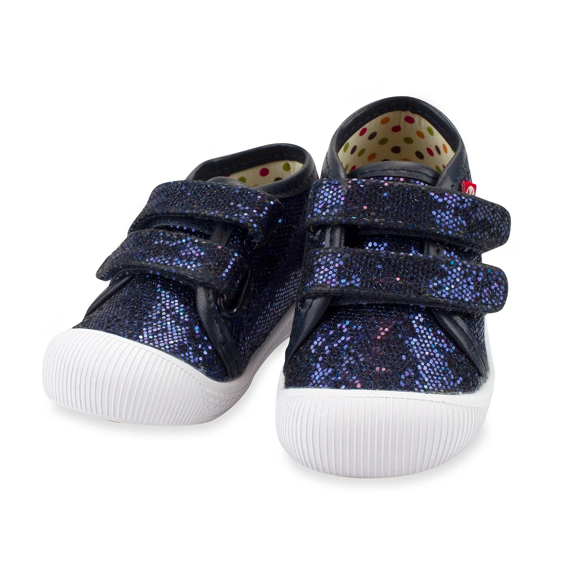 Nina Double V Baby Shoe - Navy Sparkle