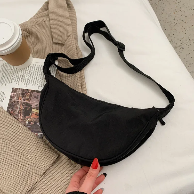 Nylon Crossbody Bag Women's  New Trendy Dumpling Bag Lightweight Small Shoulder Bag Underarm Bag Simple Canvas Bag