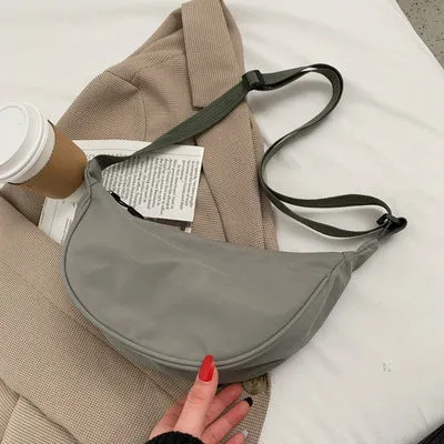 Nylon Crossbody Bag Women's  New Trendy Dumpling Bag Lightweight Small Shoulder Bag Underarm Bag Simple Canvas Bag