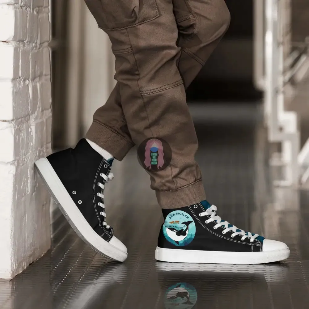 Orca "Be a Problem" Men’s high top canvas shoes