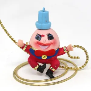 Ornaments, Humpty Dumpty Christmas Ornament, Flocked, Kitsch, Vintage