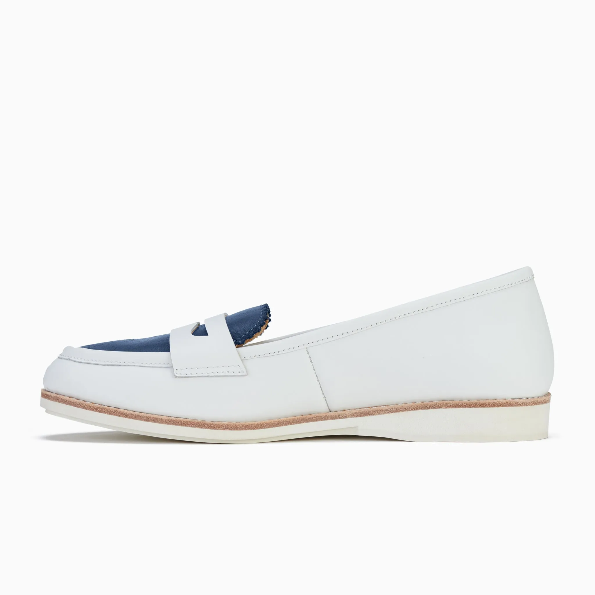 Penny Loafer Grey Burnish / White