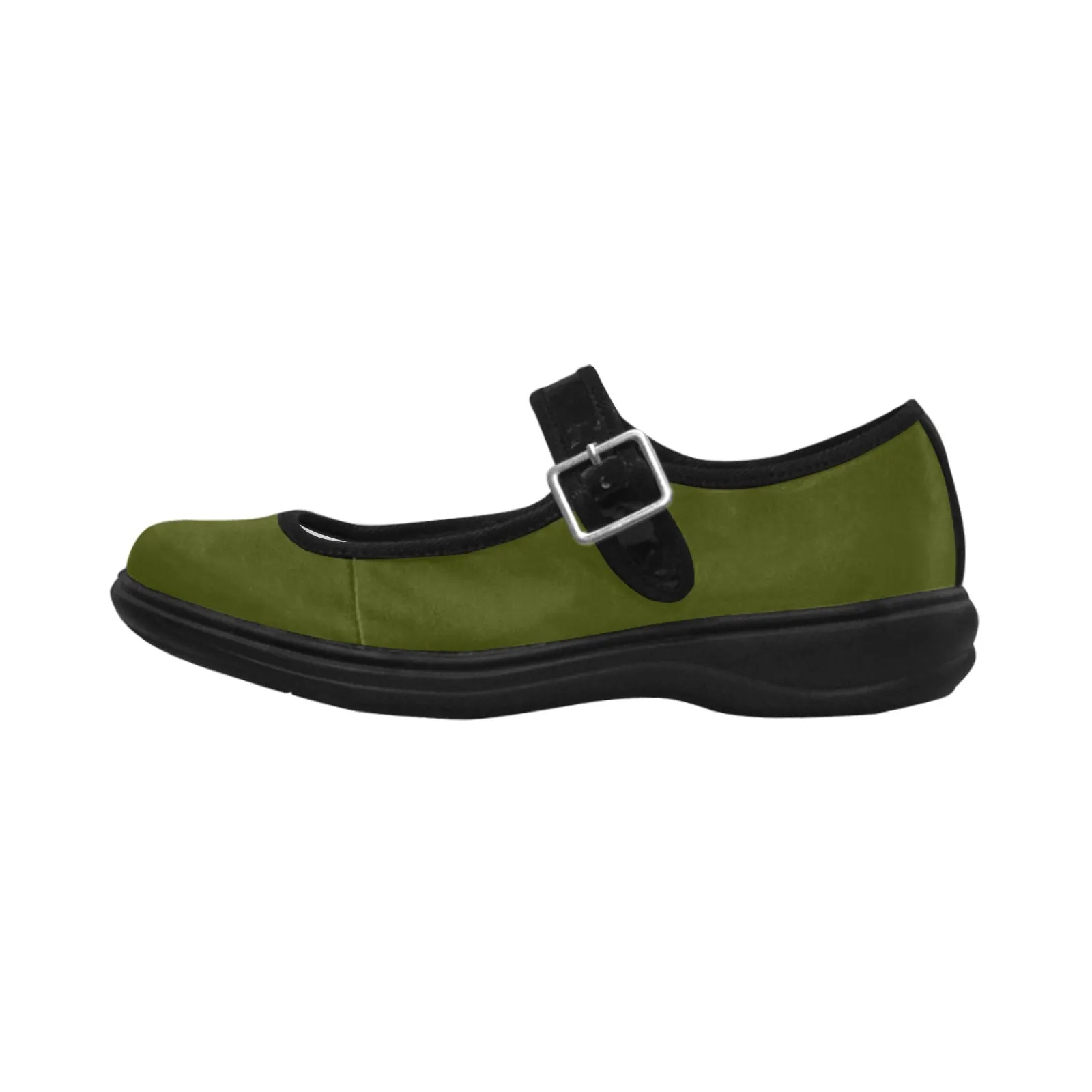 pineapple green Mila Satin Women's Mary Jane Shoes (Model 4808)